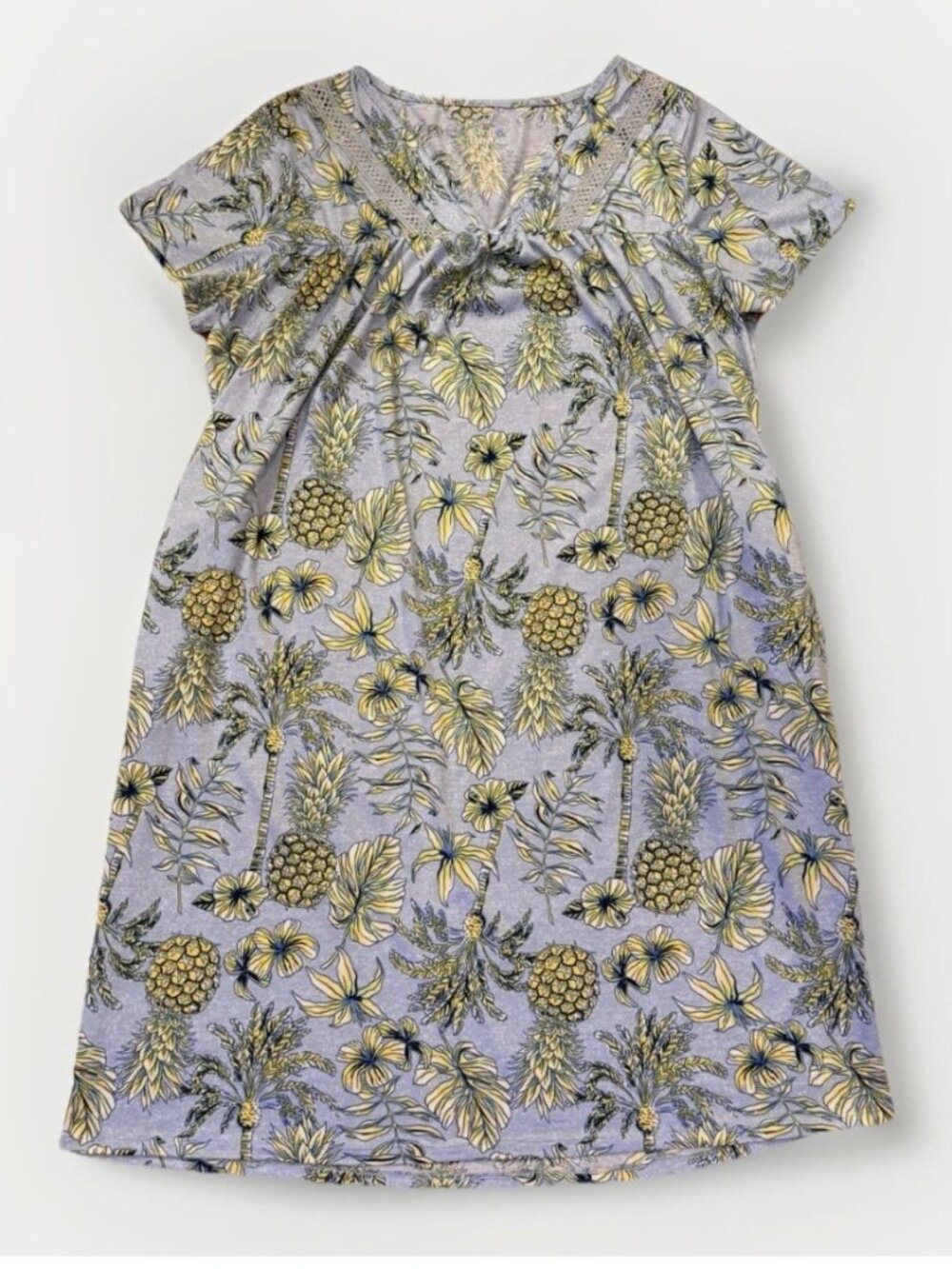 Croft & Barrow Women’s Short Sleeve Tropical Nightgown Midi Muu Muu Sz M